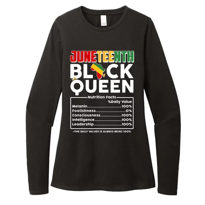 Juneteenth Black Queen Nutritional Facts Womens CVC Long Sleeve Shirt