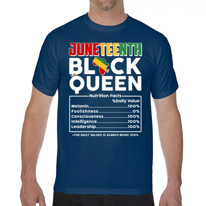 Juneteenth Black Queen Nutritional Facts Comfort Colors T-Shirt