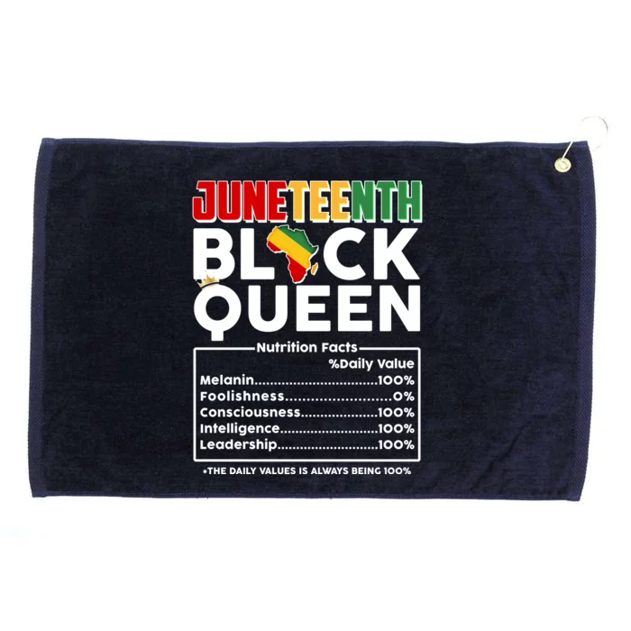 Juneteenth Black Queen Nutritional Facts Grommeted Golf Towel