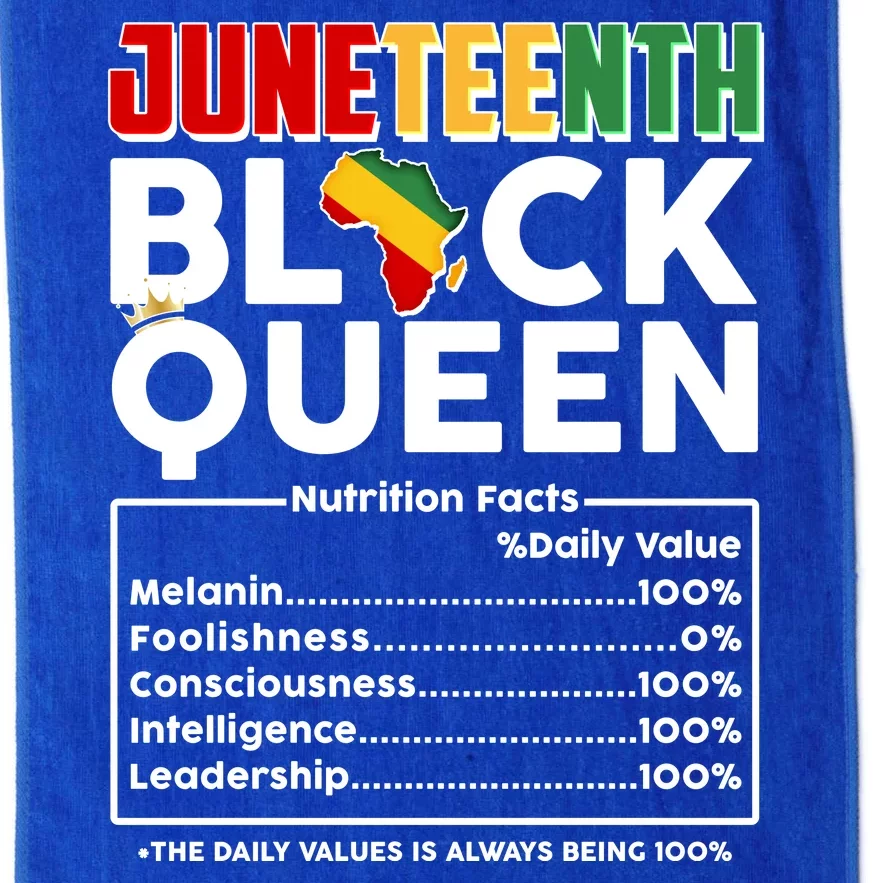 Juneteenth Black Queen Nutritional Facts Platinum Collection Golf Towel