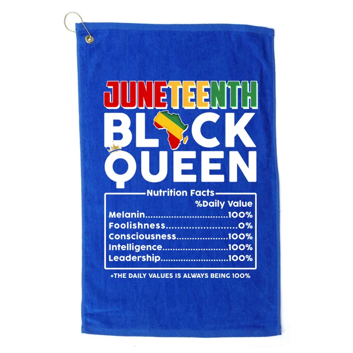 Juneteenth Black Queen Nutritional Facts Platinum Collection Golf Towel