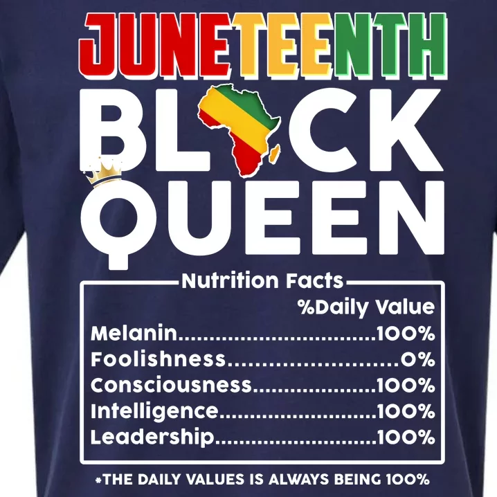 Juneteenth Black Queen Nutritional Facts Sueded Cloud Jersey T-Shirt