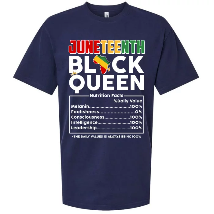 Juneteenth Black Queen Nutritional Facts Sueded Cloud Jersey T-Shirt