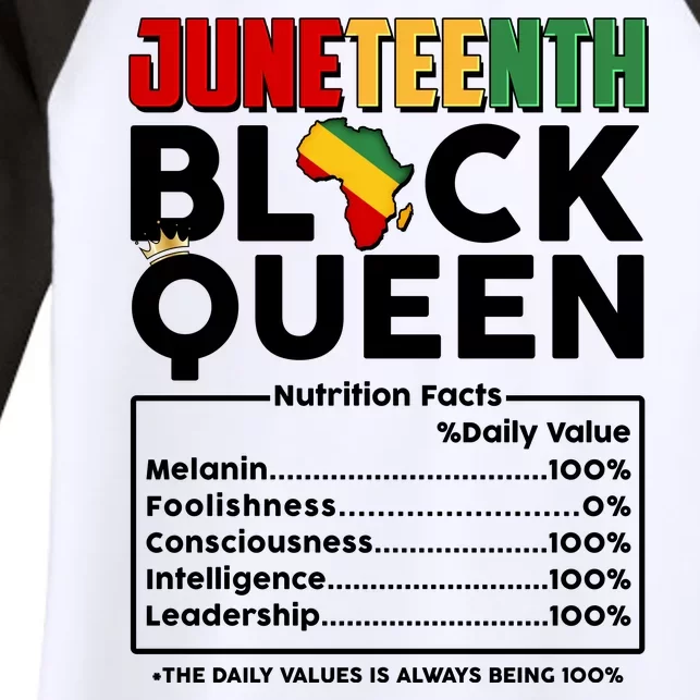 Juneteenth Black Queen Nutritional Facts Women's Tri-Blend 3/4-Sleeve Raglan Shirt