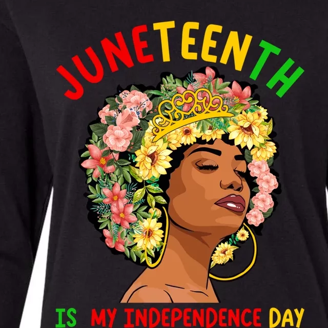 Juneteenth Black Queen Afro African American June 19 Gift Womens Cotton Relaxed Long Sleeve T-Shirt