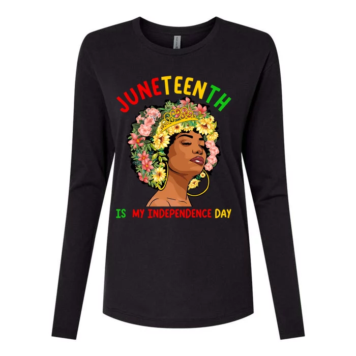 Juneteenth Black Queen Afro African American June 19 Gift Womens Cotton Relaxed Long Sleeve T-Shirt