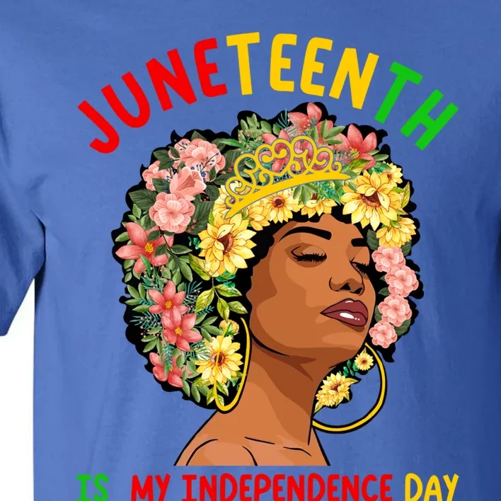 Juneteenth Black Queen Afro African American June 19 Gift Tall T-Shirt