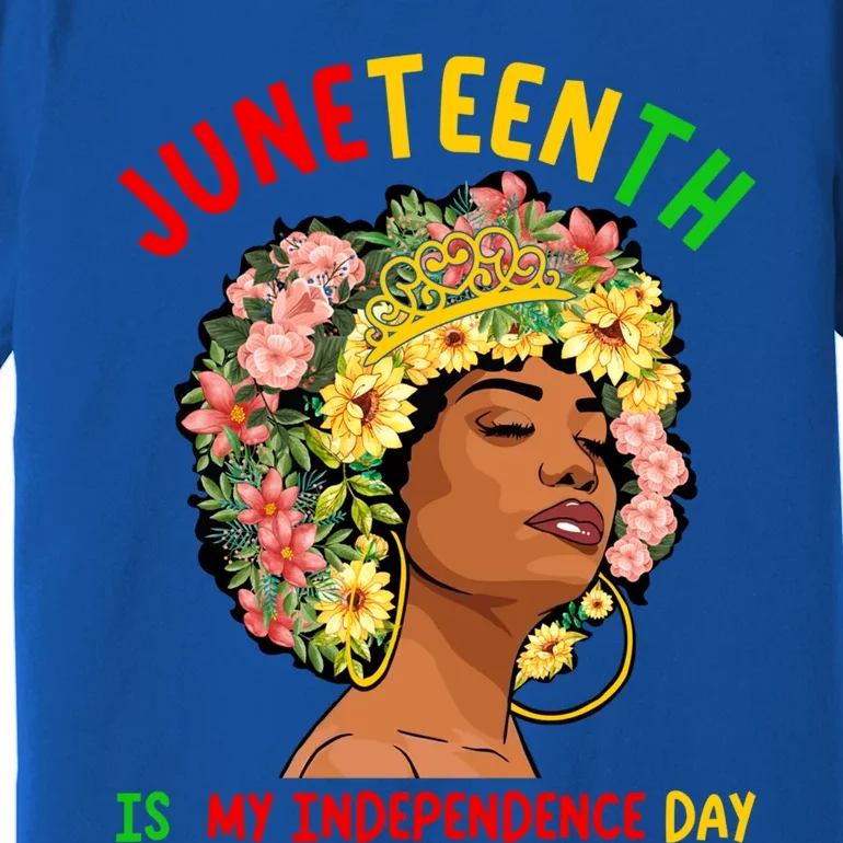 Juneteenth Black Queen Afro African American June 19 Gift Premium T-Shirt