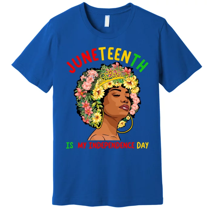 Juneteenth Black Queen Afro African American June 19 Gift Premium T-Shirt