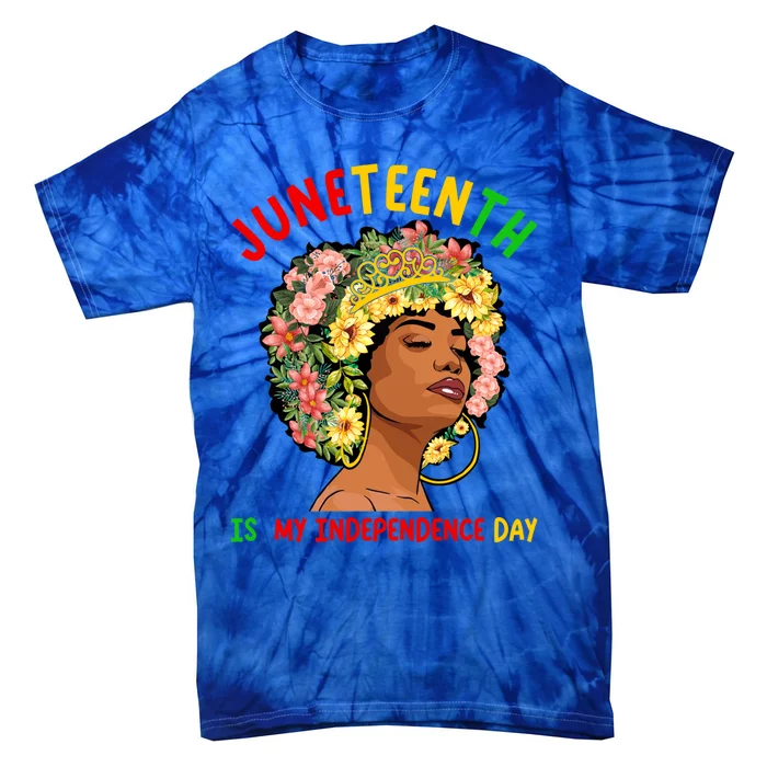 Juneteenth Black Queen Afro African American June 19 Gift Tie-Dye T-Shirt