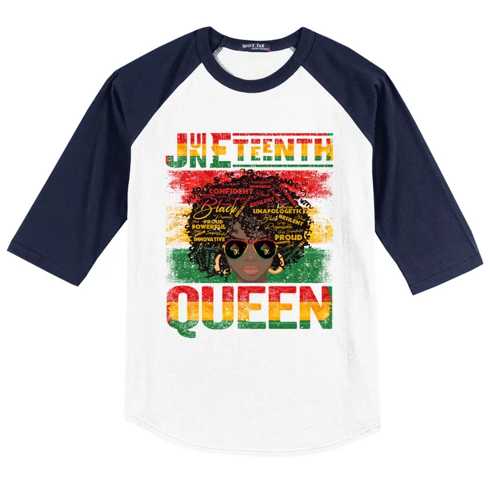 Juneteenth Black Queen Melanin Blm Black History Month Great Gift Baseball Sleeve Shirt