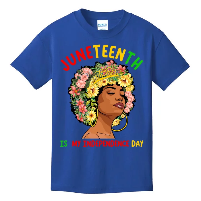 Juneteenth Black Queen Afro African American June 19 Cute Gift Kids T-Shirt