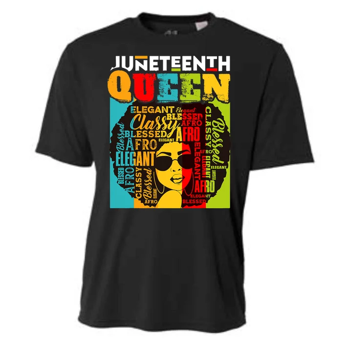 Juneteenth Black Queen Afro Melanin Girl Magic African Retro Cooling Performance Crew T-Shirt