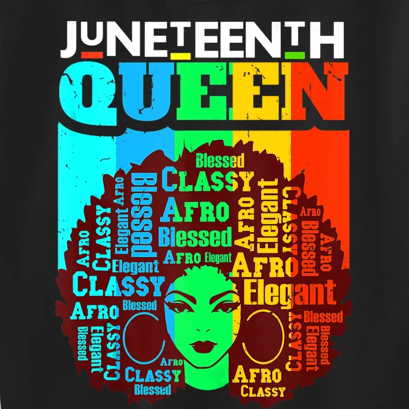 Juneteenth Black Queen Afro Melanin Girl Magic Women Girl Kids Sweatshirt