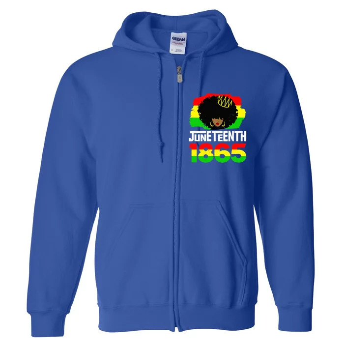 Juneteenth Black Queen Afro Melanin Magic Gift Full Zip Hoodie