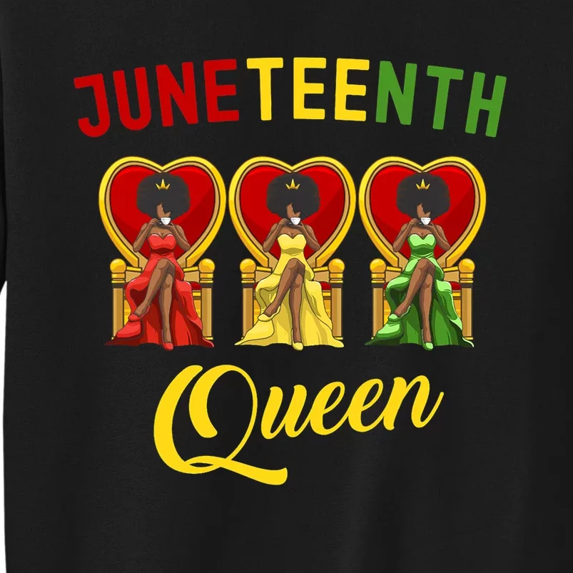 Juneteenth Black Queen Afro Melanin Girl Magic Women Black History Month Tall Sweatshirt