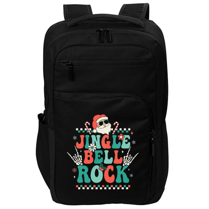 Jingle Bell Rock Merry Christmas Santa Retro Groovy Pajamas Impact Tech Backpack