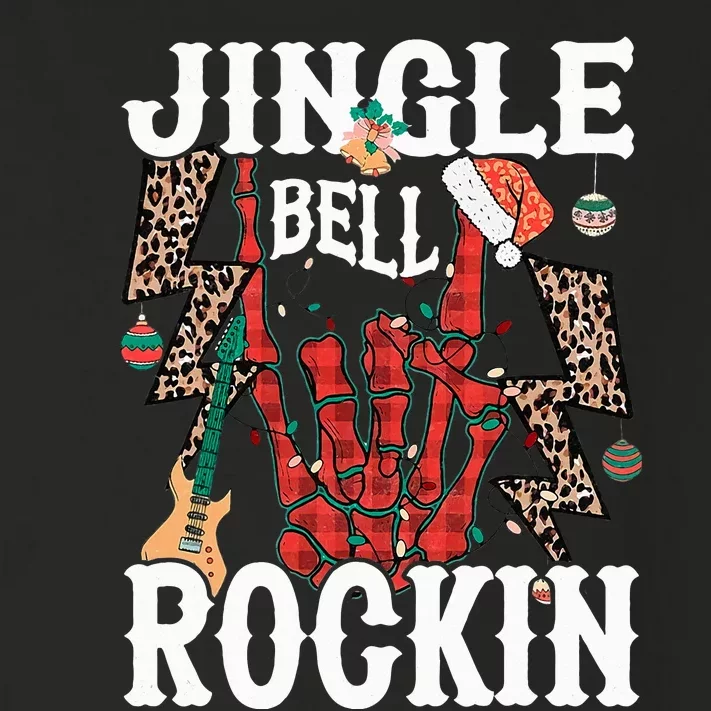 Jingle Bell Rockin Christmas Rock Sign Retro Music Guitar Toddler Long Sleeve Shirt