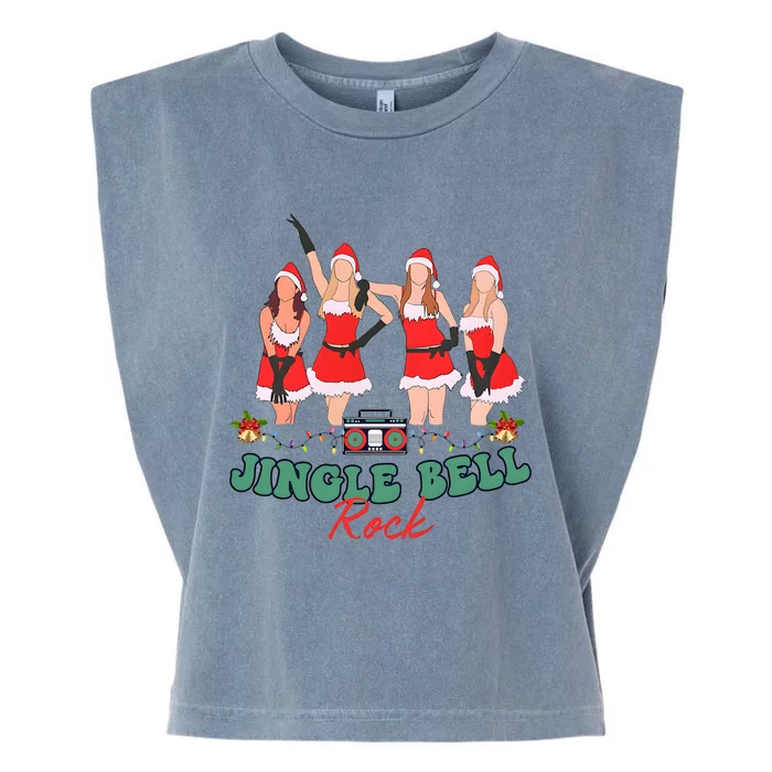 Jingle Bell Rock Girls Christmas Garment-Dyed Women's Muscle Tee