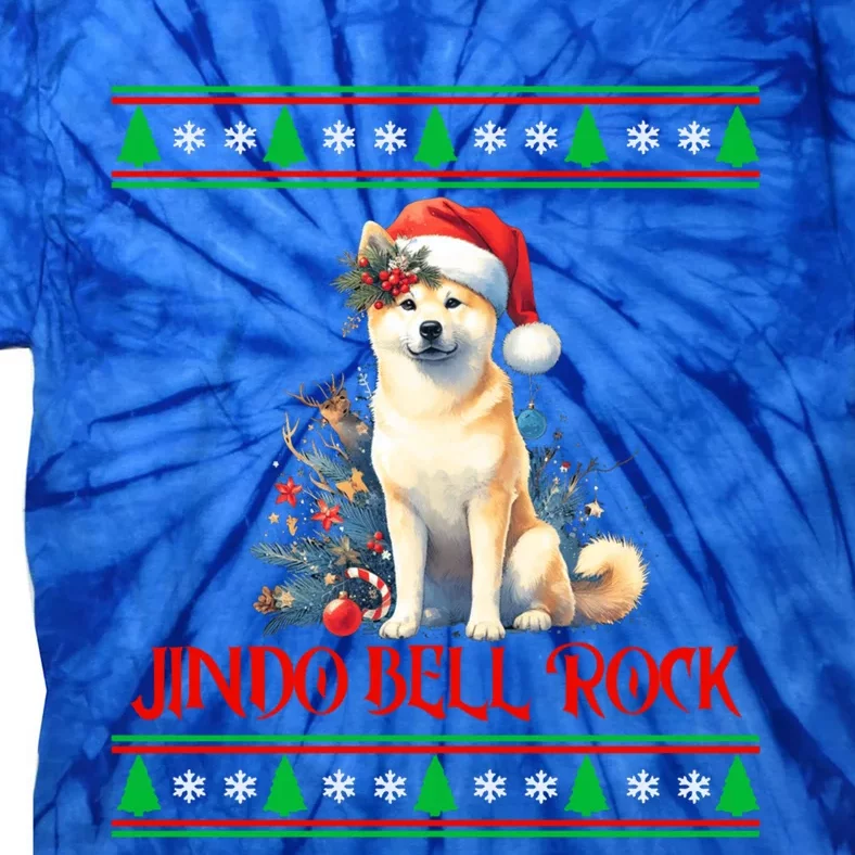 Jindo Bell Rock Cute Xmas Jindo Dog Santa Christmas Puns Gift Tie-Dye T-Shirt