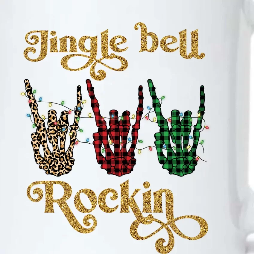 Jingle Bell Rockin Merry Christmas Santa Rock Fan Funny Gift Xmas Gift Black Color Changing Mug