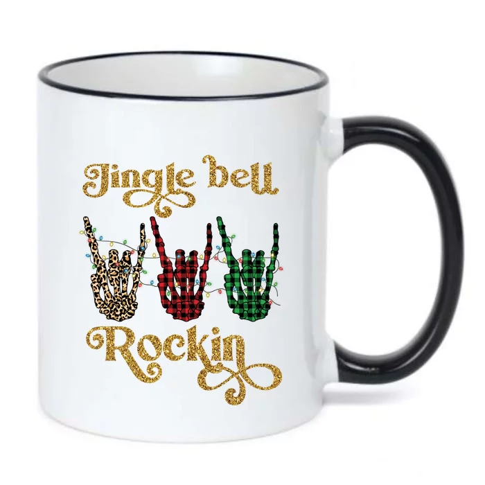 Jingle Bell Rockin Merry Christmas Santa Rock Fan Funny Gift Xmas Gift Black Color Changing Mug