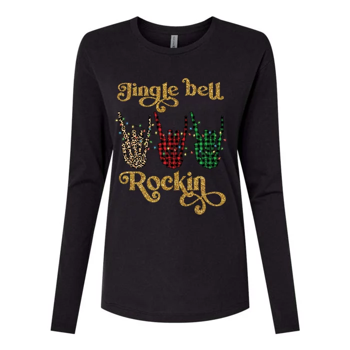 Jingle Bell Rockin Merry Christmas Santa Rock Fan Funny Gift Xmas Gift Womens Cotton Relaxed Long Sleeve T-Shirt