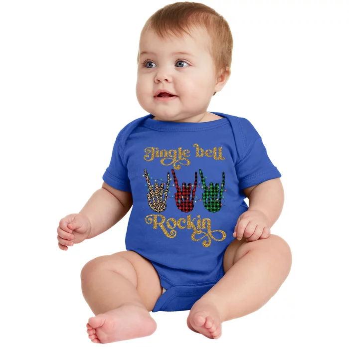 Jingle Bell Rockin Merry Christmas Santa Rock Fan Funny Gift Xmas Gift Baby Bodysuit