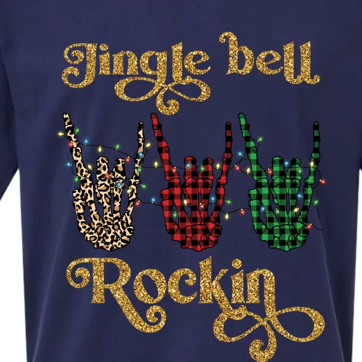 Jingle Bell Rockin Merry Christmas Santa Rock Fan Funny Gift Xmas Gift Sueded Cloud Jersey T-Shirt