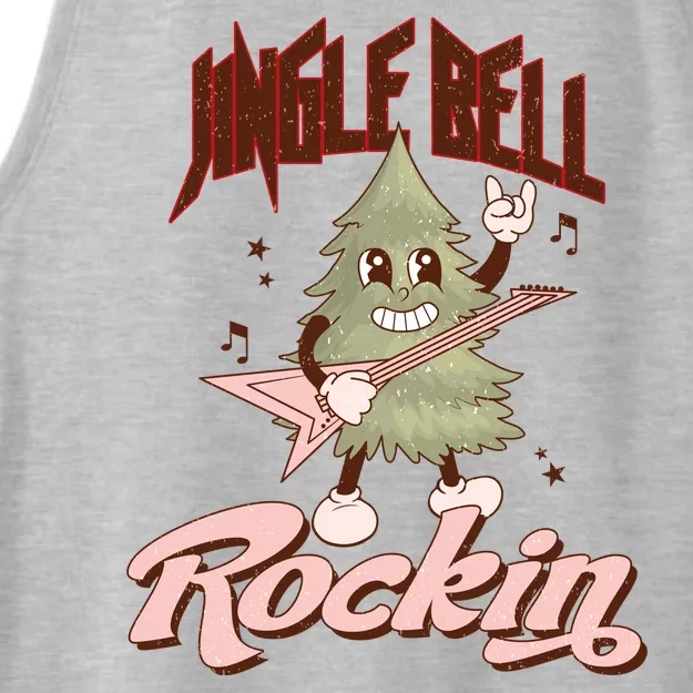 Jingle Bell Rockin Guitar Tree Ladies Tri-Blend Wicking Tank