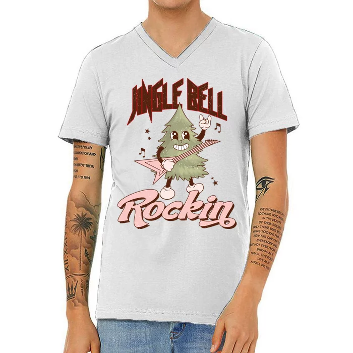 Jingle Bell Rockin Guitar Tree V-Neck T-Shirt