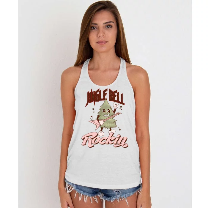 Jingle Bell Rockin Guitar Tree Women's Knotted Racerback Tank