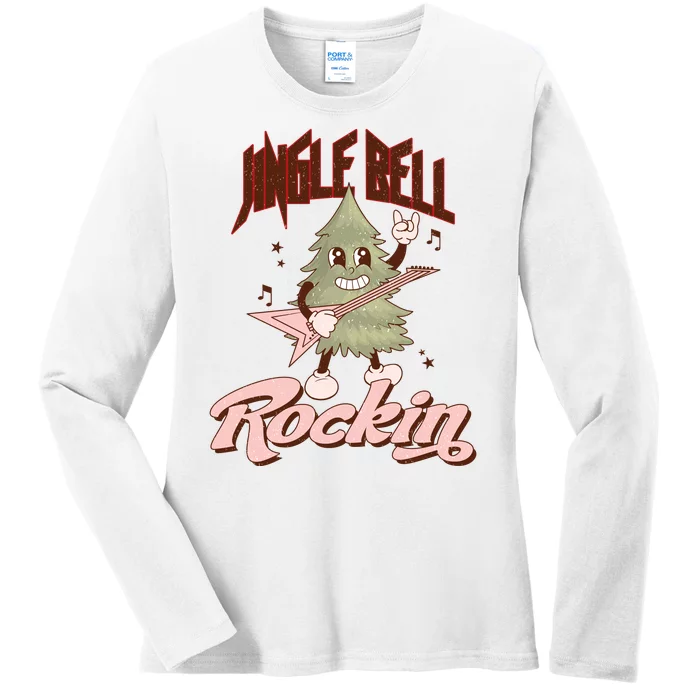 Jingle Bell Rockin Guitar Tree Ladies Long Sleeve Shirt