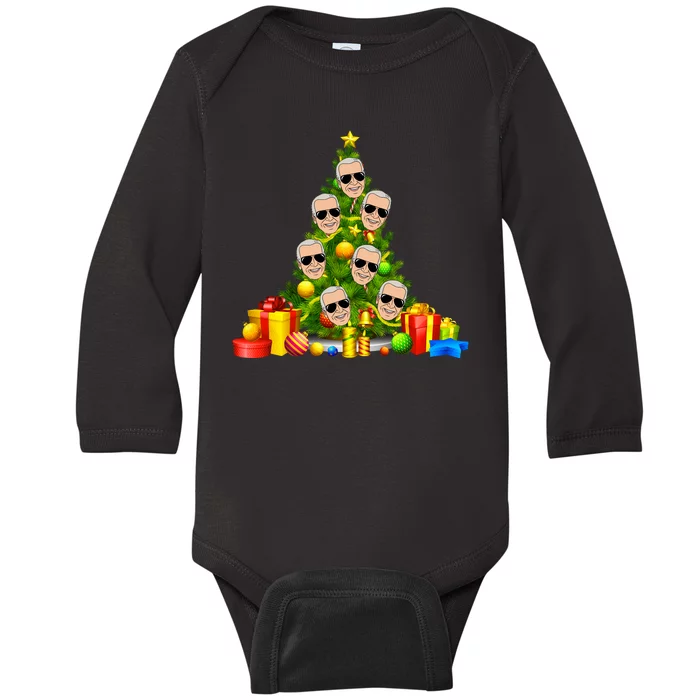 Joe Biden Rockin Around The Christmas Tree Baby Long Sleeve Bodysuit