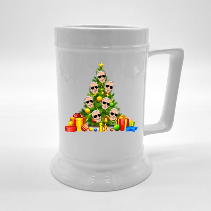 Joe Biden Rockin Around The Christmas Tree Front & Back Beer Stein