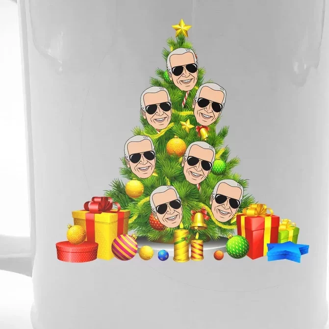 Joe Biden Rockin Around The Christmas Tree Front & Back Beer Stein