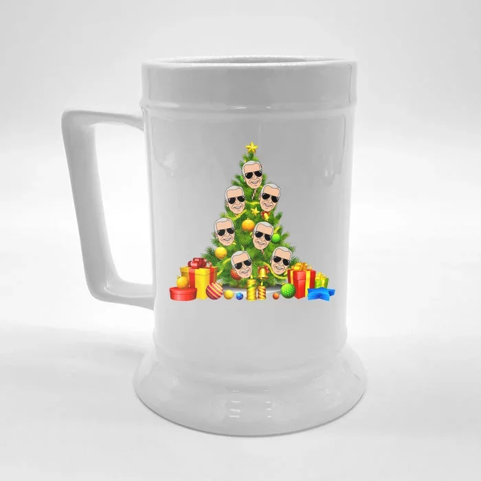 Joe Biden Rockin Around The Christmas Tree Front & Back Beer Stein