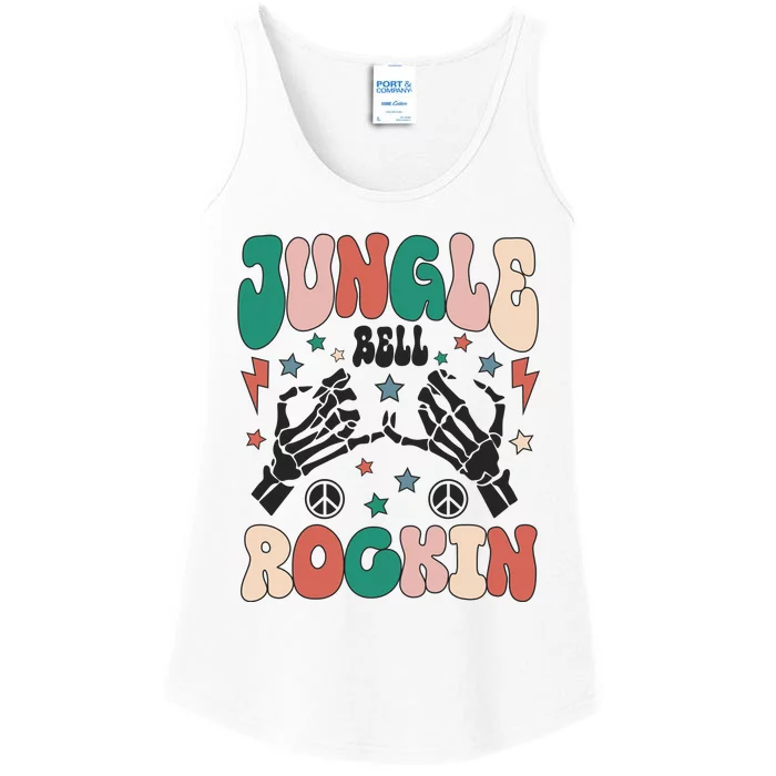 Jingle Bell Rockin Funny Skeleton Dancing Christmas Holiday Xmas Ladies Essential Tank