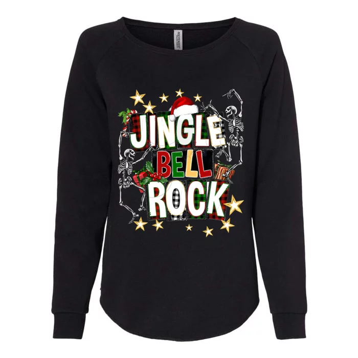 Jingle Bell Rockin Skeleton Dancing Buffalo Plaid Xmas Funny Gift Great Gift Womens California Wash Sweatshirt