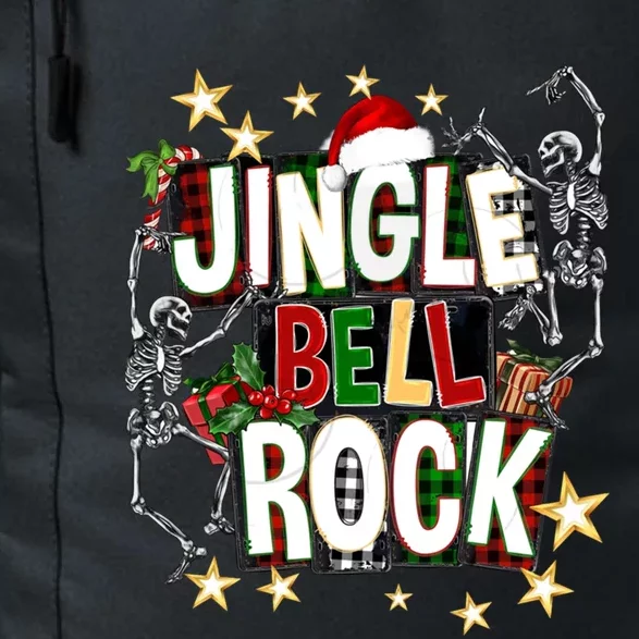 Jingle Bell Rockin Skeleton Dancing Buffalo Plaid Xmas Funny Gift Great Gift Daily Commute Backpack