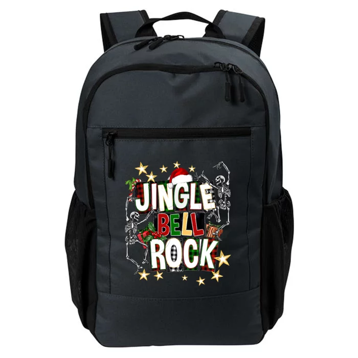 Jingle Bell Rockin Skeleton Dancing Buffalo Plaid Xmas Funny Gift Great Gift Daily Commute Backpack