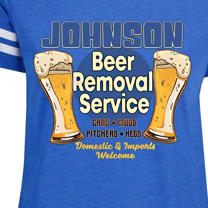 Johnson Beer Removal Service Funny Party Ing Cool Gift Enza Ladies Jersey Football T-Shirt