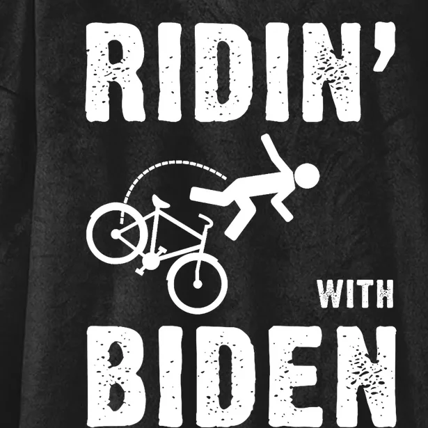 Joe Biden Ridin With Biden Funny Riding With Biden Hooded Wearable Blanket