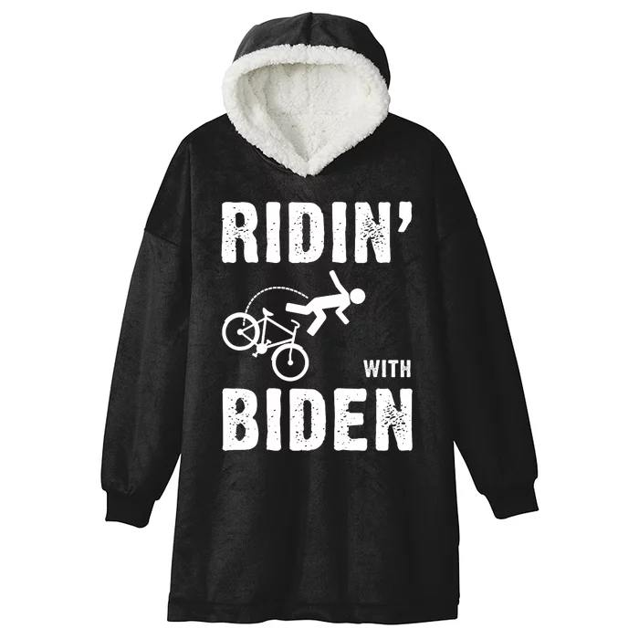 Joe Biden Ridin With Biden Funny Riding With Biden Hooded Wearable Blanket