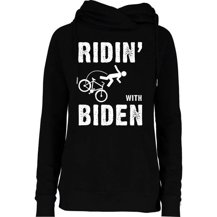 Joe Biden Ridin With Biden Funny Riding With Biden Womens Funnel Neck Pullover Hood