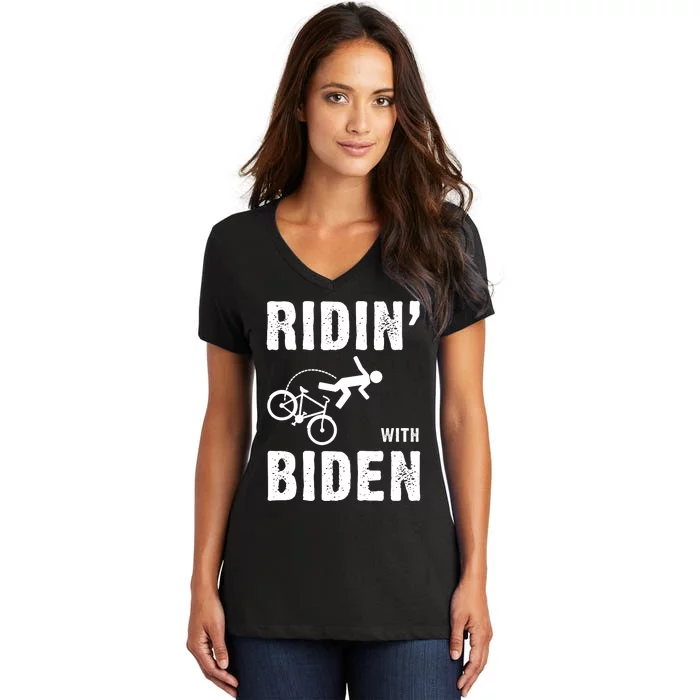 Joe Biden Ridin With Biden Funny Riding With Biden Women's V-Neck T-Shirt