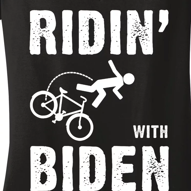 Joe Biden Ridin With Biden Funny Riding With Biden Women's V-Neck T-Shirt