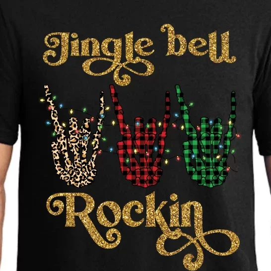 Jingle Bell Rockin Merry Christmas Santa Rock Fan Funny Gift Xmas Gift Pajama Set