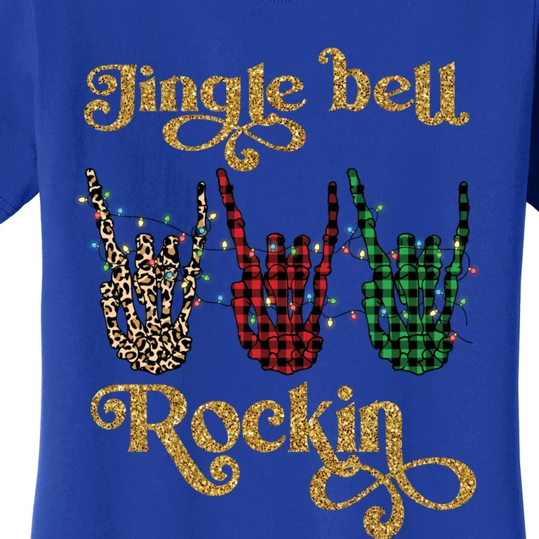 Jingle Bell Rockin Merry Christmas Santa Rock Fan Funny Gift Xmas Gift Women's T-Shirt