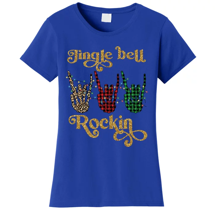 Jingle Bell Rockin Merry Christmas Santa Rock Fan Funny Gift Xmas Gift Women's T-Shirt